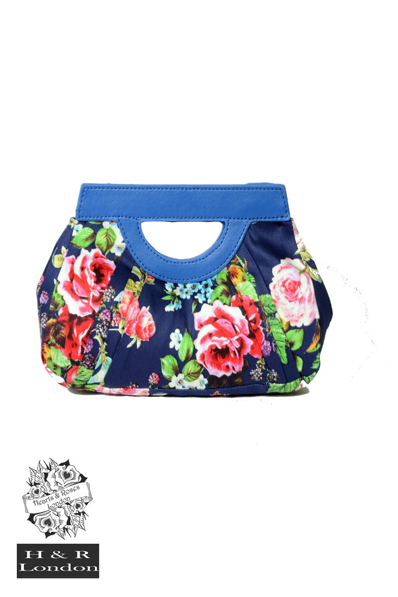 Navy  Floral Clutch