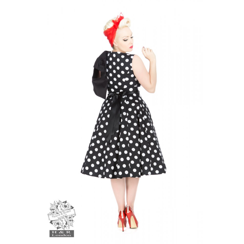 Vivian Black White Large Polka Dot Swing Dress & Bolero