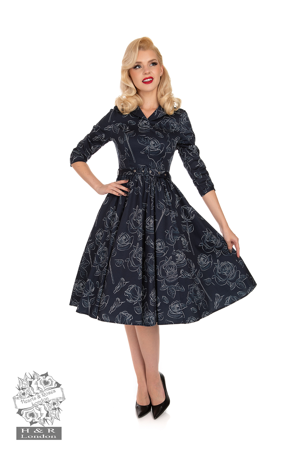 White Rose Swing Dress